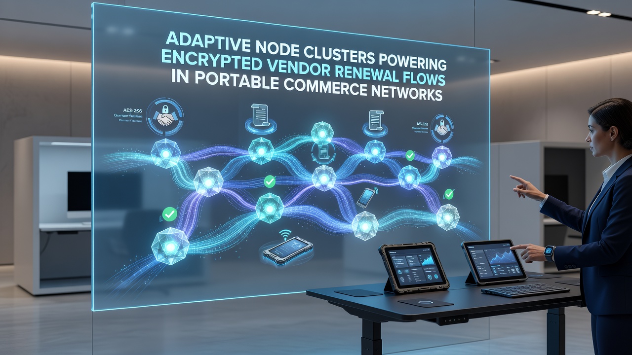 Distributed nodes processing encrypted renewal transactions in a portable commerce setup