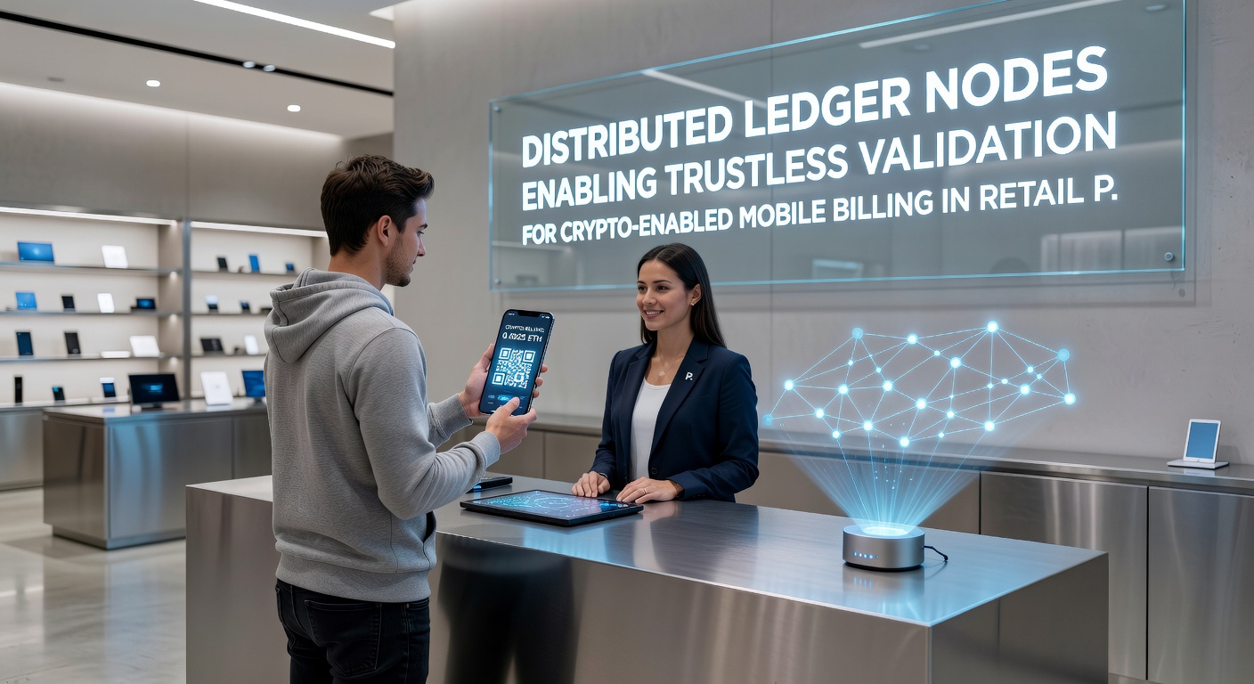 Mobile devices interacting with distributed ledger nodes for trustless crypto payments