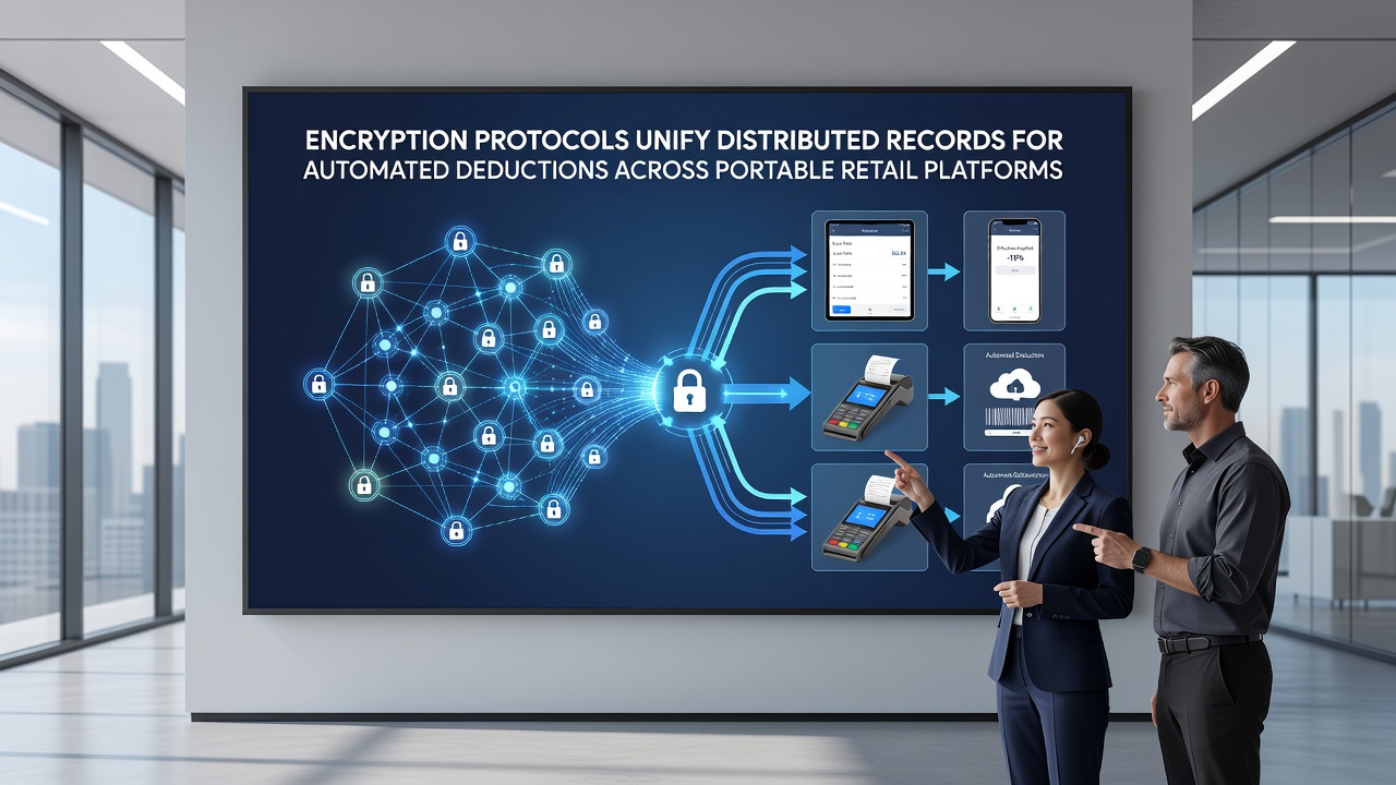Distributed records and encryption layers supporting retail deductions on portable devices