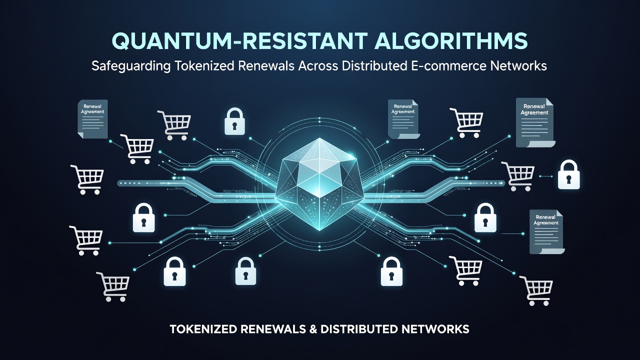Network visualization of distributed e-commerce nodes using quantum-resistant encryption for recurring tokenized payments
